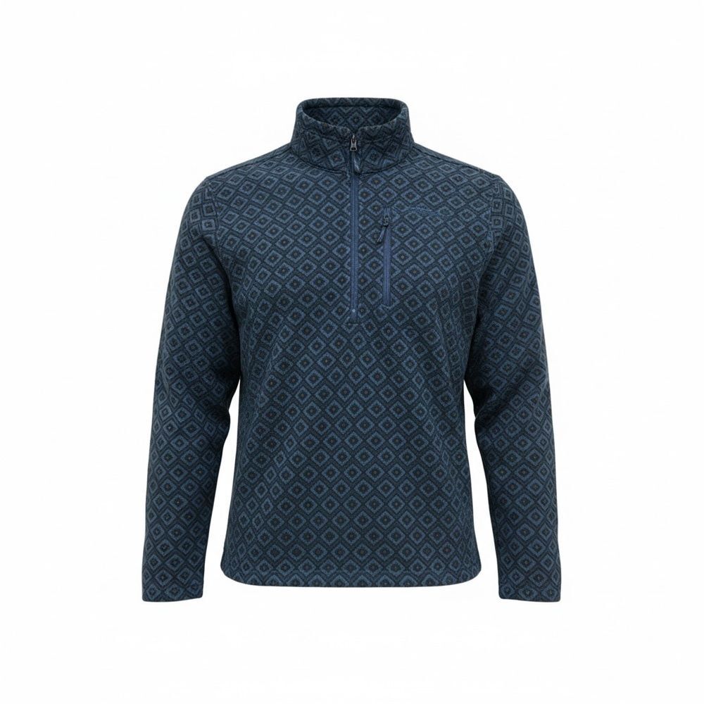 Marmot Men’s Heavyweight Drop Line Printed 1/2 Zip Fleece Blue Size M NWT $120